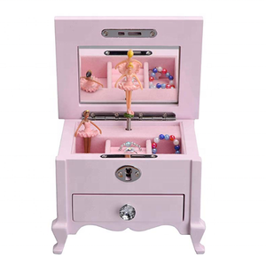 Boîte à <span class=keywords><strong>musique</strong></span> en bois personnalisée Ever Bright, à manivelle, souvenirs d'<span class=keywords><strong>enfance</strong></span>, rose, petite boîte à bijoux carrée ou rectangulaire pour fille - Product Image 3