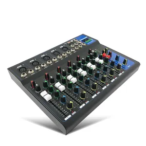 F7USB 7 Channel Audio Mixer Sound Mixing Console MP3 Jack 48V Power for Computer Recording for Studio Recording