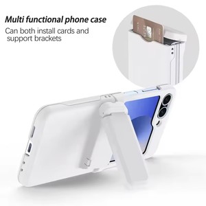 สำหรับ Samsung Galaxy <span class=keywords><strong>Z</strong></span> flip 7 6 5เคส7FE พับอเนกประสงค์มองไม่เห็นขาตั้งพับพื้นผิวผิวเคส3in1โทรศัพท์ - Product Image 4