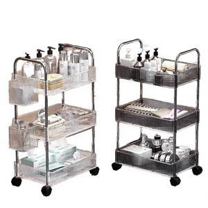 Carrito de Herramientas Plegable Portátil de Acero Inoxidable de Alta Gama para Salón de Belleza, Barbería, Centro Comercial y Sala de Estar - Product Image 4