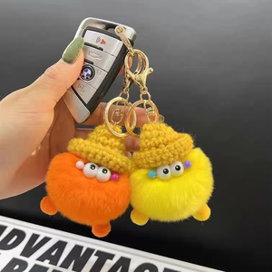 Colgante de peluche hecho a mano Little Bean, llavero para coche, accesorio para mochila, modelo Coal Ball Bean Ding - Product Image 3