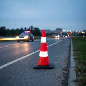 TPE Traffic Cone 90 cm Double Reflective Weighted Barrier for <b>Roadway</b> <b>Safety</b> White Reflector Color - Product Image 3