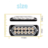 Couleurs personnalisées 12V 24V 12 LED Lumière d'urgence Ambre Rouge Bleu 3 Watt Voiture Camion Stroboscope LED Lumière d'avertissement Stroboscope