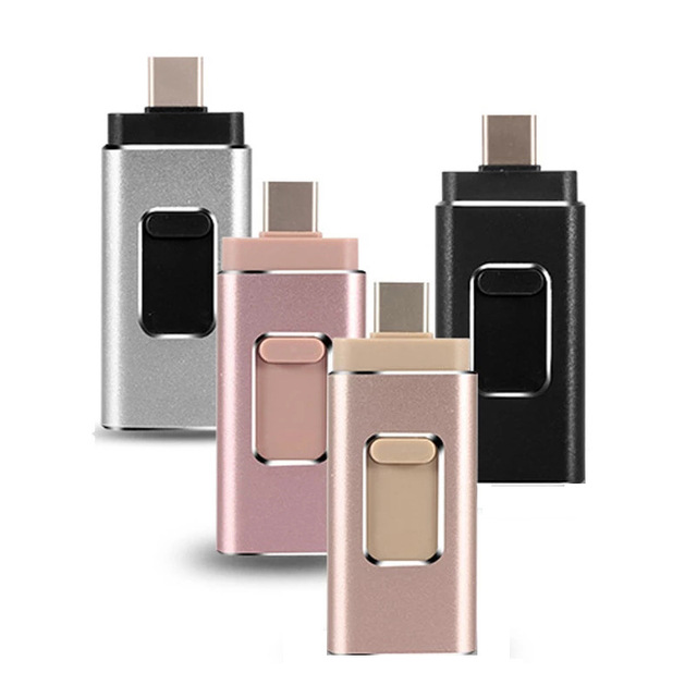 Top-selling New Metal USB 3.0 Type-C OTG Flash Drive 64GB 128gb 256gb 512gb 1TB 4 in 1 USB Gadgets 2025 New Thumb Drives