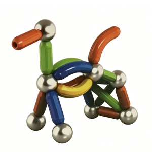 Set di Aste Magnetiche Grandi Eli Toys in Plastica ABS, Blocchi da Costruzione Fai-da-Te, Giocattolo Educativo per Costruzioni, Multi-età 4+ Prescolare e Scuola - Product Image 2