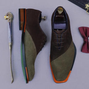 Chaussures en cuir pour hommes, nouveau style, finition velours inversé, style britannique, multicolores, chaussures habillées et richelieu en cuir pour hommes - Product Image 6