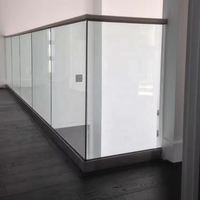 CBMmart Garde-corps moderne en verre à profil en U pour piscine, escalier, balustrade, main courante, extérieur de maison, balcon