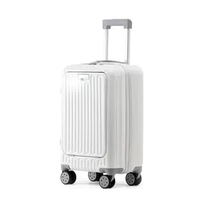 Custom 20 Inch Wheels Trolley Aluminum Suitcases Abs Plastic Travel Luggage Suitcase Set With Lock