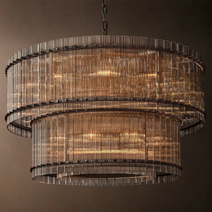 Lampadario RHOEM San Marco in Vetro <span class=keywords><strong>a</strong></span> Due Livelli Rotondo <span class=keywords><strong>per</strong></span> Soggiorno, Illuminazione Decorativa <span class=keywords><strong>per</strong></span> la Casa - Product Image 2