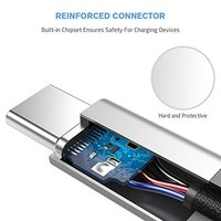 Câble de charge rapide USB 2.0 A mâle vers Type C mâle avec gaine en nylon tressé, puce E-mark, PD 100W