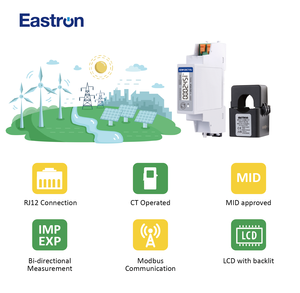 Medidor de potencia eléctrica bidireccional Modbus operado por <span class=keywords><strong>CT</strong></span> de 100mA, medidor de potencia <span class=keywords><strong>CT</strong></span> monofásico de - Product Image 4