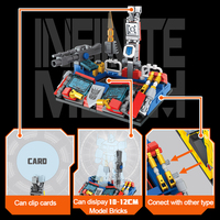Mainan blok bangunan figur aksi, koleksi Model 4 In 1 Mini Battle Warrior Robot set Mecha insinyur konstruksi Super Hero