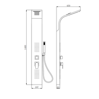 Vaguel Robinets de salle de bain et de douche noir mat à double poignée Pommeau de douche haute pression à effet pluie pour salle de bain
