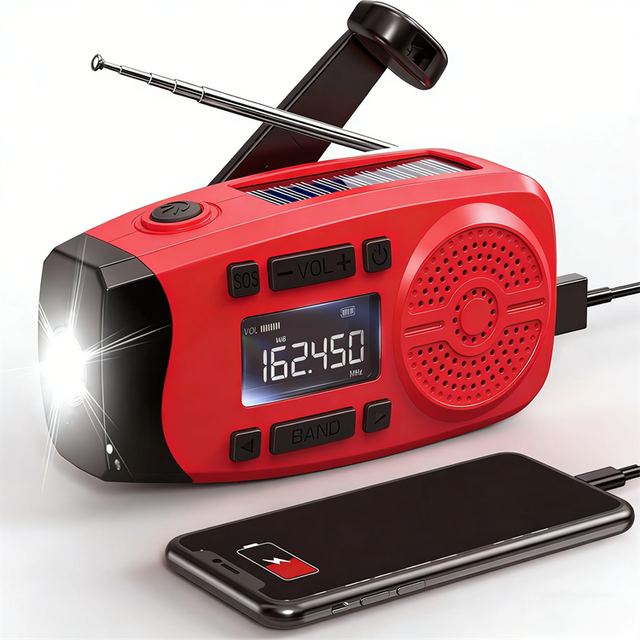 Portable Solar Hand Crank Radio 2000mAh Power Bank Emergency Outdoor Survival Weather Noodradio