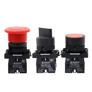 CNAOM Push <b>Button</b> Switch ZB2-BE101C ZB2-BE102 Plastic Emergency Stop Mushroom Head Rotary Switch AC15 240V 3A - Product Image 1