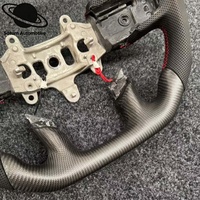 Volant de course en fibre de carbone personnalisé compatible avec Dodge Challenger Charger SRT 2015-2019, volant de course LED RPM