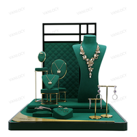VANLOCY boîte d'emballage de bijoux design présentoir à bijoux bijoux professionnel présentoir vert boucles d'oreilles bague collier présentoir ensemble