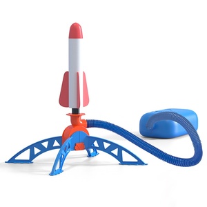 Jouet éducatif fusée volante HY Toys pour garçons et filles, canon à billes volantes en plastique durable, lancement au pied, extérieur - Product Image 5
