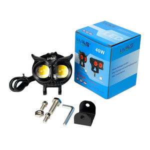 LiuHJG Nuova Versione Aggiornata Bianca e Gialla 20W Faro Fendinebbia Impermeabile per Moto con Funzioni Occhio del Diavolo - Product Image 3