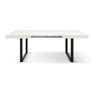 Table à manger extensible en chêne rustique 140x90 avec pieds en métal noir en forme de U pour usage intérieur - Product Image 6