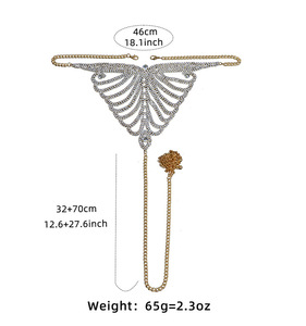 <span class=keywords><strong>Ensemble</strong></span> soutien-gorge et string de luxe en strass pour femme avec chaîne de corps respirante – <span class=keywords><strong>Lingerie</strong></span> de festival - Product Image 3