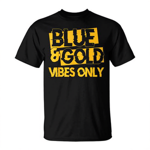 T-shirt Blue And Gold Vibes Only, tenue pour le jour du match de football du lycée - Product Image 3