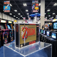 Boîtier transparent en acrylique pour cartouche de jeu vidéo SNES avec protection UV pour impression sérigraphique de logo personnalisé de 4 mm d'épaisseur