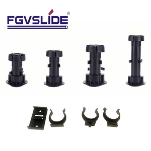 أرجل سرير قابلة للتعديل عالية الجودة، أرجل بلاستيكية تلسكوبية تتحمل وزن 60 كجم، دعامات سرير بلاستيكية باللون الأسود الغير لامع، أرجل أثاث - Product Image 1