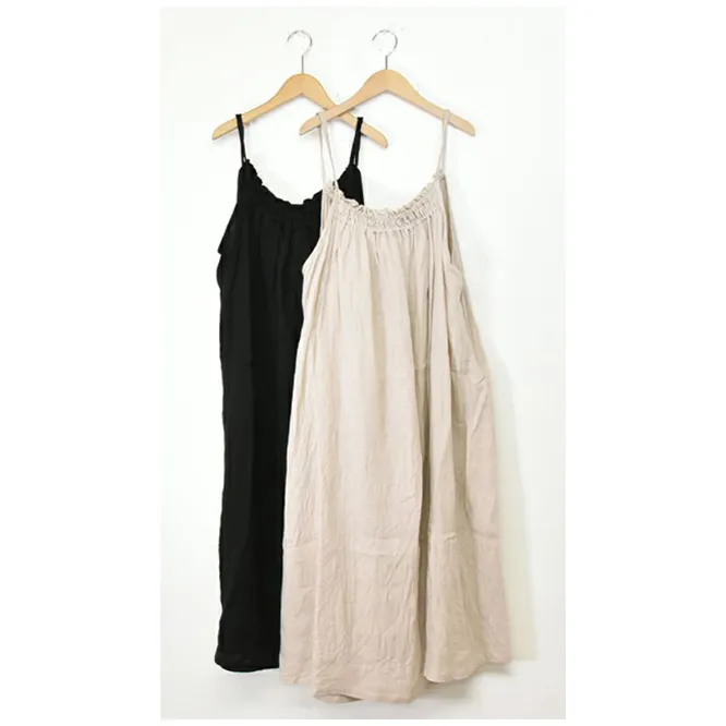 Hot Sale Casual Loose Linen Sling Skirt Thin Strap Long Maxi Dress
