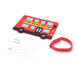 Sangle à boucle en plastique rouge Bus Cadeaux promotionnels Bagages Valise ID Nom Étiquettes Logo personnalisé PVC Caoutchouc Silicone <span class=keywords><strong>Voyage</strong></span> Bagages Étiquettes - Product Image 3