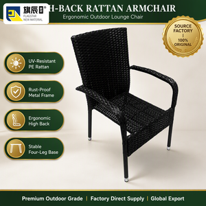 Fauteuil d'extérieur <span class=keywords><strong>en</strong></span> résine tressée imitation rotin <span class=keywords><strong>noir</strong></span> avec pieds <span class=keywords><strong>en</strong></span> métal et embouts argentés pour terrasse et jardin - Product Image 3