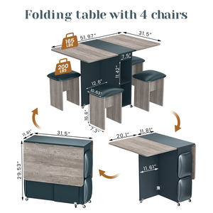 <span class=keywords><strong>Mesa</strong></span> y sillas de <span class=keywords><strong>cocina</strong></span> extensibles funcionales, <span class=keywords><strong>mesa</strong></span> de comedor plegable de 4 plazas <span class=keywords><strong>para</strong></span> comedor pequeño, restaurante - Product Image 6