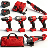 Kit d'outils 9-en-1 sans fil à batterie lithium-ion : Meuleuse d'angle, Perceuse sans fil, Visseuse électrique - Personnalisable OEM en acier inoxydable