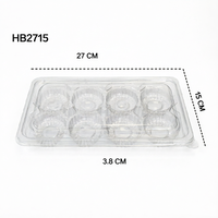 Boîte à pâtisserie en plastique PET transparent à 8 cavités, approuvée par la FDA, de qualité alimentaire, pour l'emballage de cupcakes et de muffins de boulangerie