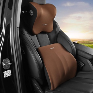Car Seat Cushion &amp; Headrest Lumbar Support Pillow Breathable Memory Foam with <strong>Neck</strong> <strong>Rest</strong> for Back Pain Relief - Product Image 5