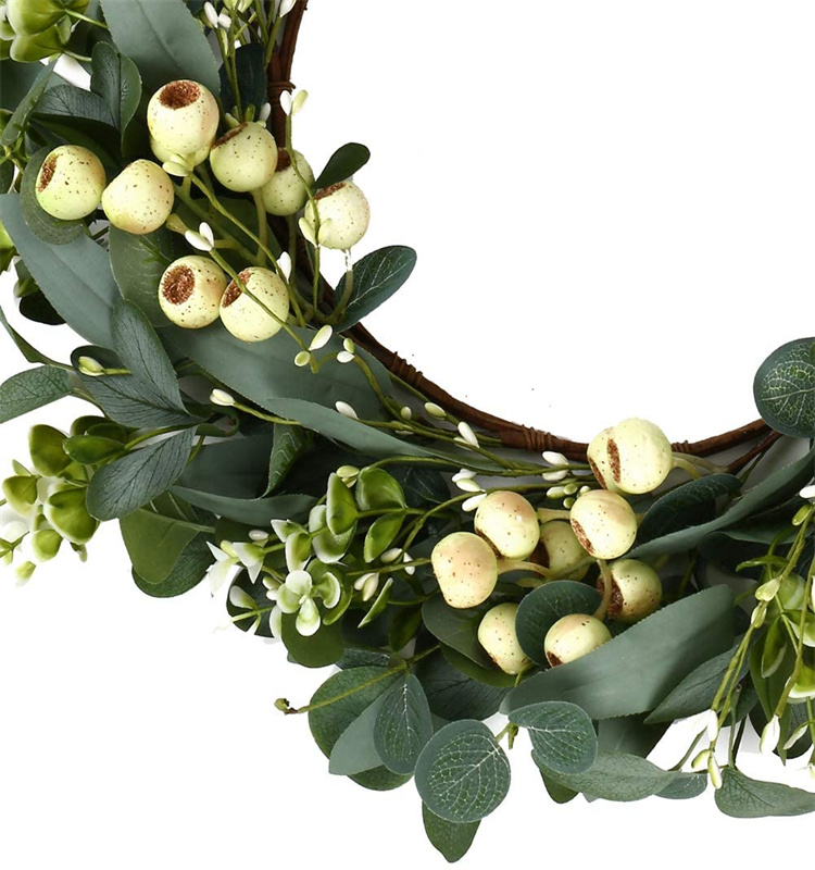 Artificial Eucalyptus Wreath Leaves for Front Door Wall Window Farmhouse Decoration