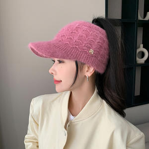 2024, venta al por mayor, sombreros de Invierno para mujer de otoño e invierno, gorro de lana de punto, apliques de lentejuelas, gorro con orejeras, gorro - Product Image 2