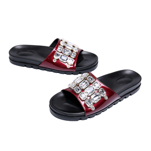 NA214 <span class=keywords><strong>Pantofole</strong></span> in Pelle Fatte a Mano per <span class=keywords><strong>Uomo</strong></span>, Sandali con Cristalli, Ciabatte con Strass, Scarpe da Giardino Taglia Grande - Product Image 2