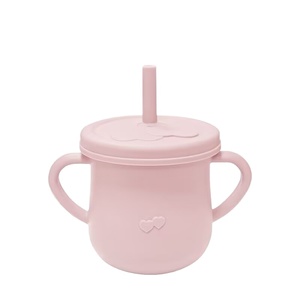Reusable Silicone Coffee <b>Cup</b> Style Water Bottle for Children BPA Free Stainless Steel Base - Product Image 4