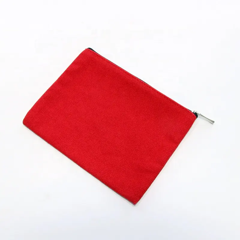 BEARKY Off-the-shelf Em branco personalizável melhor mini bolsa de maquiagem sacos Senhoras lona vermelho pequeno saco cosmético
