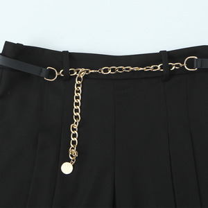 SHENZHU femmes 2025 été nouveau <span class=keywords><strong>Chic</strong></span> mode décontracté avec une chaîne ceinture Shorts jupes Vintage taille haute fermeture éclair <span class=keywords><strong>femme</strong></span> Mujer - Product Image 3