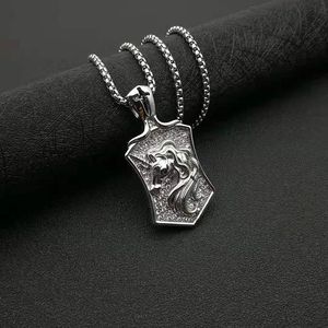 yunnique Unisex Stainless Steel Unicorn Pendant Necklace Shield Shape Pave Setting Cubic Zirconia Fashion Jewelry Gift - Product Image 2