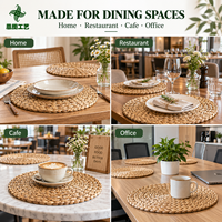 Sets de table ronds tissés, style bohème, écologiques, pour la décoration de table, avec logo personnalisé, vente en gros, accessoires pour la maison