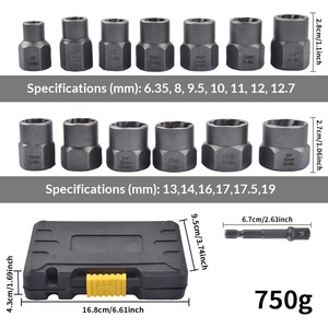 Hengwei – Kit de 14 extracteurs de douilles multi-cannelures, format impérial, entraînement 0.1, finition sablée, pour vis <span class=keywords><strong>antivol</strong></span>, garantie 3 ans - Product Image 4