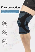 Genouillère de compression en nylon tricoté avec logo personnalisé, support antidérapant pour les articulations sportives