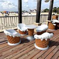 Ensemble de table et chaises créatives sur mesure pour glacier, hôtel, parc, décoration extérieure, fabricant de mobilier commercial