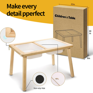 Table d'activités en bois Montessori pour enfants, table d'étude en bois pour tout-petits, jeu sensoriel en bois pour garçons et filles - Product Image 3