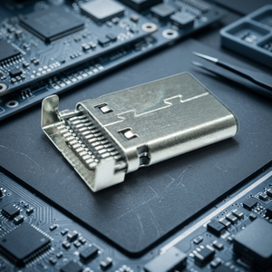 หัวต่อ USB 3.1 Type C แบบตัวผู้ มุมฉาก หุ้มด้วยวัสดุ DIP แบบฝัง  หน้าสัมผัสทอง  ตัวเรือน LCP  ทนไฟ UL94V-0  รองรับการใช้งาน 10,000 ครั้ง - Product Image 2