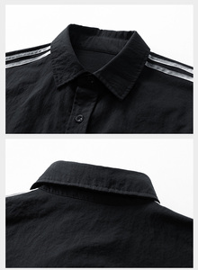 <span class=keywords><strong>Camisa</strong></span> Casual para <span class=keywords><strong>Hombre</strong></span> con Rayas Blancas y Negras, Corte Ajustado y Versátil - Product Image 2