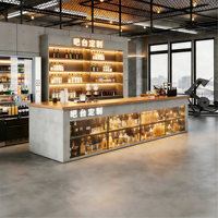 Comptoir de réception industriel moderne en panneaux E1 haute densité, durable, pour bar, gymnase, café, salle de billard, caisse